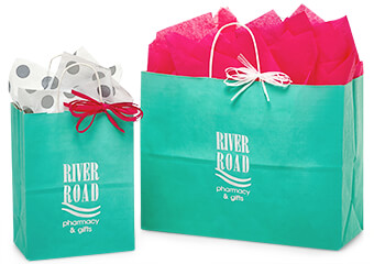 Hot Stamp Your Aqua Paper Shopping Bags