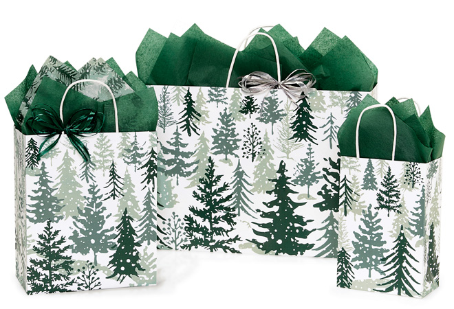 Snowy Pines Shopping Bags