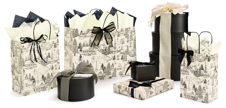 Winter Toile Gift Bags