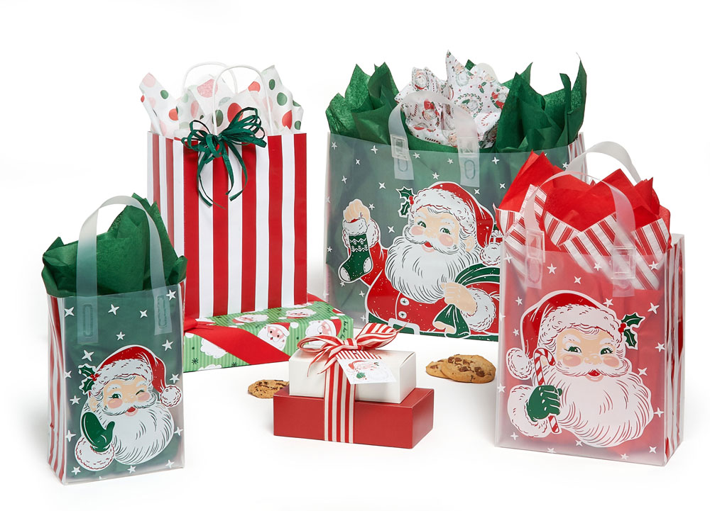 Twinkling Santa Gift Bags