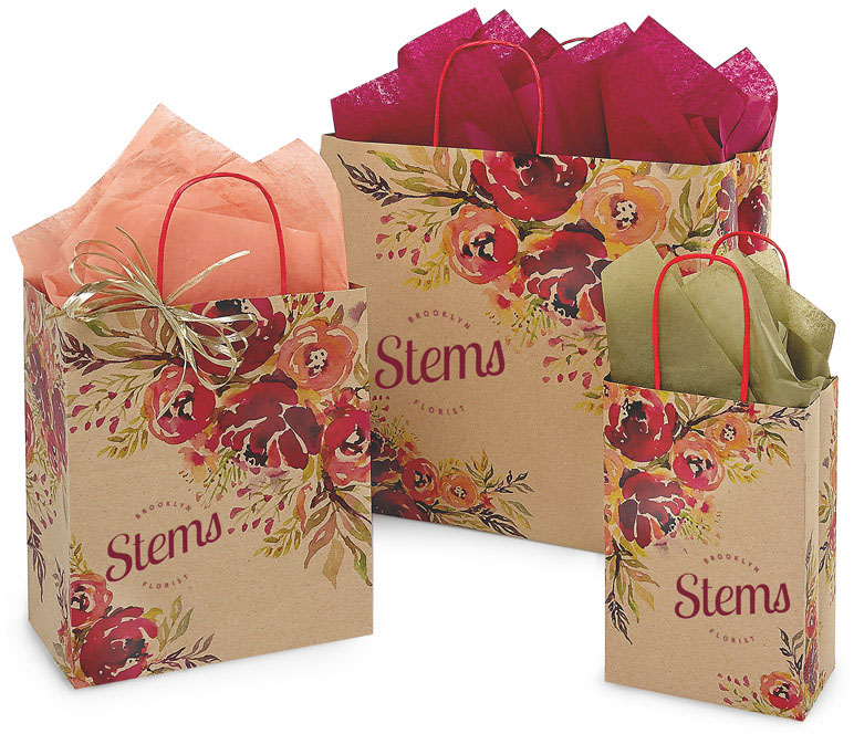 Hot Stamp Your Romantic Blooms Paper Shopping Bags
