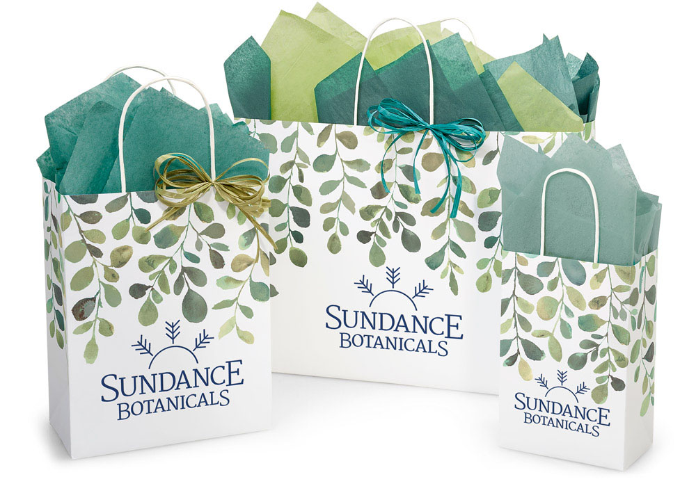 Hot Stamp Your Watercolor Greenery Paper Shopping Bags