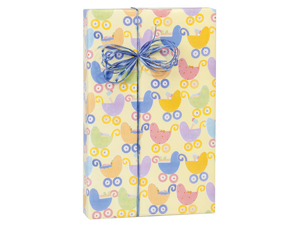 *Baby Buggies Wrapping Paper, 24"x417' Counter Roll