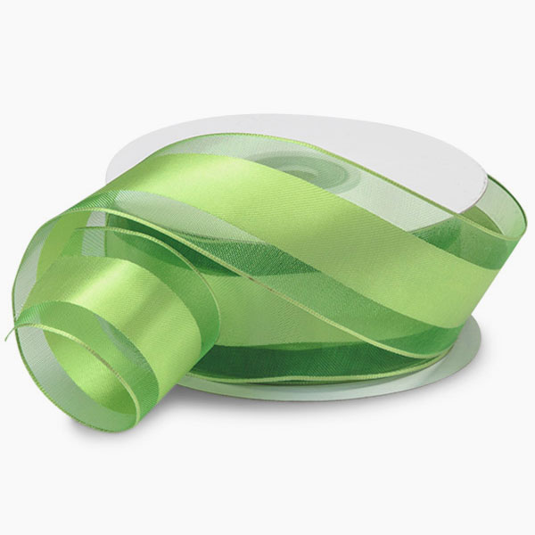 Apple Green Satin Stripe Ribbon