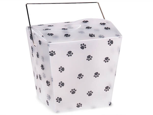 Frosted Paw Print Take Out Boxes