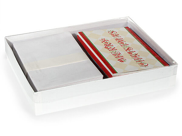 11-1/4x8-3/4x2" Clear Lid Boxes With White Swirl Base