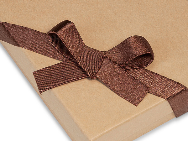 12" Chocolate Brown Satin Stretch Loops with Pre-Tied Bows, 50 pack