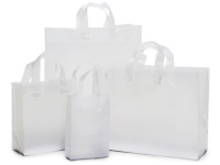 Clear Frosted Plastic Gift Bags, Regal 13x8x16, 25 Pack, 3 Mil