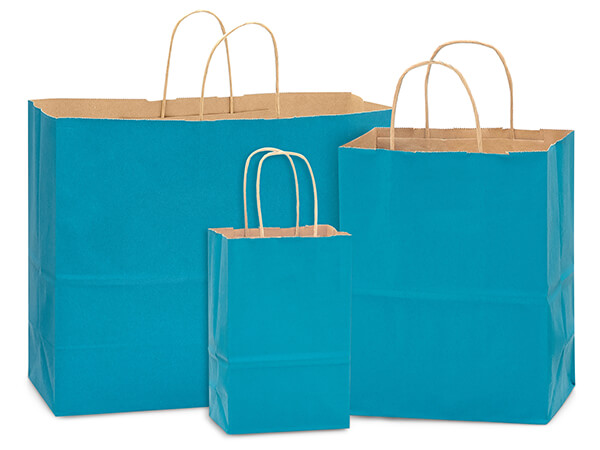 Caribbean Blue 100% Recycled Kraft Bag Assortment 125 Pack
