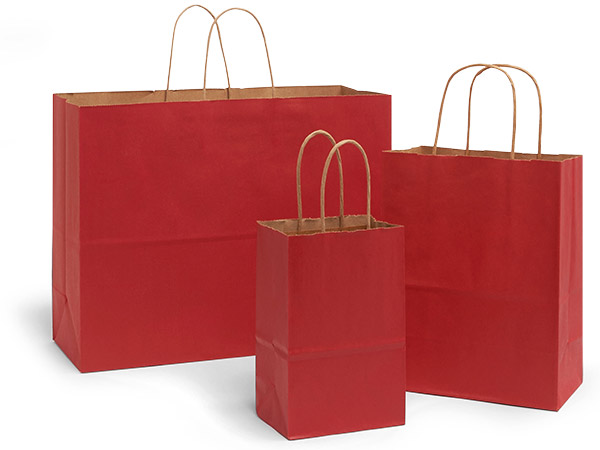 Christmas Red Kraft Tint Shopping Bags