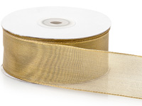 Gold Berisfords 40 mm Wired Tinsel Mesh Ribbon