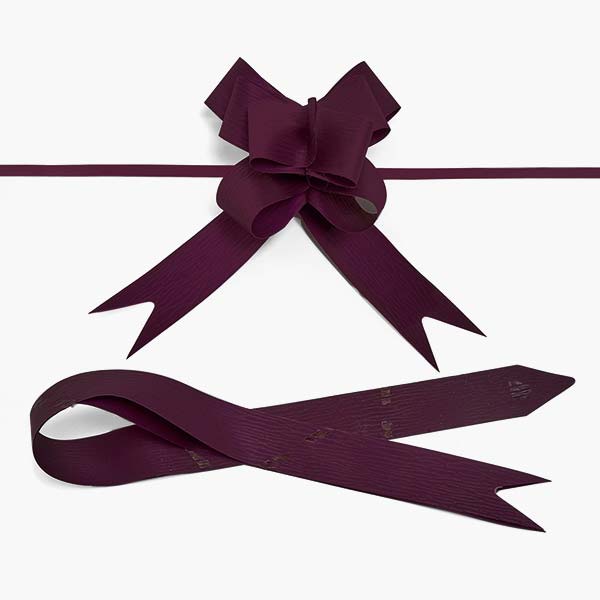 4" Burgundy Textured Poly Butterfly Pull Bows, 25 Pack