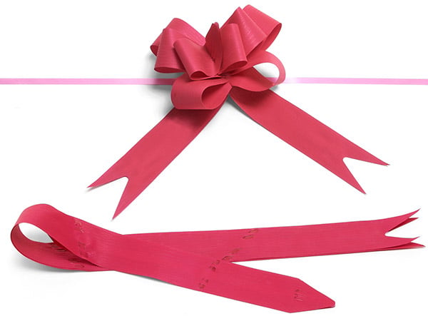 4" Fuchsia Textured Poly Butterfly Pull Bows, 25 Pack