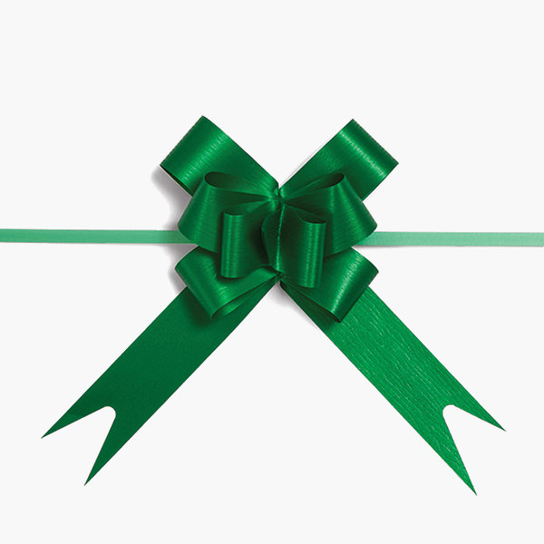 4" Green Textured Poly Butterfly Pull Bows, 25 Pack