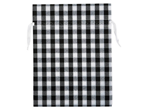 Buffalo Plaid Reusable Fabric Gift Bag, 9-1/2 x 12-1/2", 3 pack