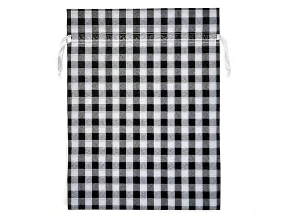 Buffalo Plaid Fabric Gift Bag, 12 x 16", 3pk