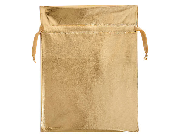 *Metallic Gold Fabric Gift Bag, 16-1/2 x 22", 3 pack