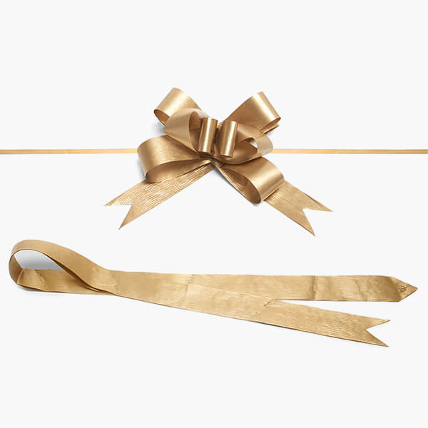 6-3/4" Gold Textured Poly Butterfly Pull Bows, 12 Pack