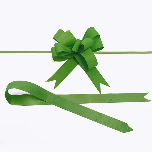 6-3/4" Lime Green Textured Poly Butterfly Pull Bows, 12 Pack