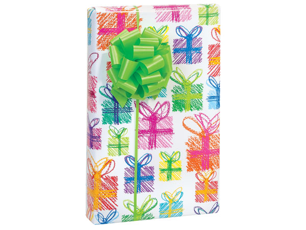 Crayon Presents Wrapping Paper, 24"x417' Counter Roll