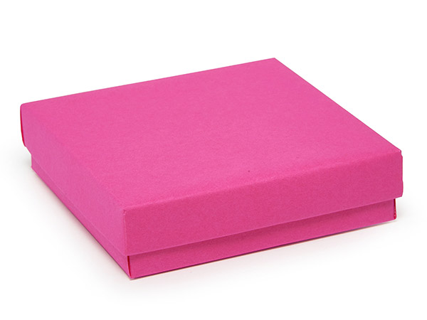 Barberrie Pink Jewelry Gift Boxes, 3.5x3.5x1", 100 Pack, Fiber Fill