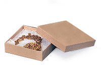 Brown Kraft Jewelry Gift Boxes, 4x4x1, 100 Pack, Fiber Fill