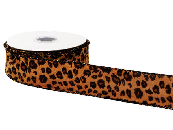 Cheetah Print Wired Ribbon, 1-1/2" x 10 yards