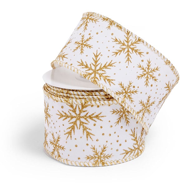 Gold Star Wired Ribbon, 2-1/2" x 10 yards