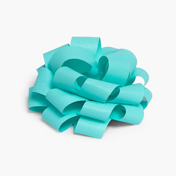 3-1/2" Aqua Blue Self Adhesive Textured Pom Gift Bows, 25 Pack