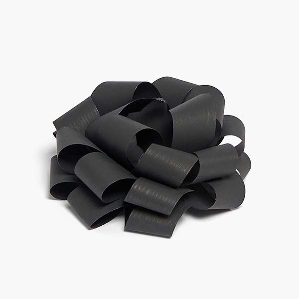 3-1/2" Black Self Adhesive Textured Pom Gift Bows, 25 Pack