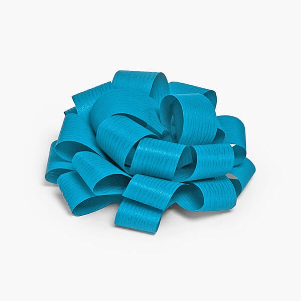 Electric Blue Pom Bow