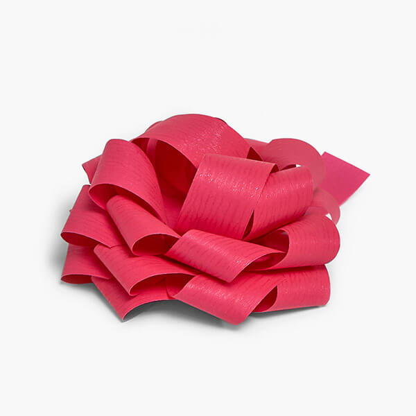 3-1/2" Fuchsia Self Adhesive Textured Pom Gift Bows, 25 Pack