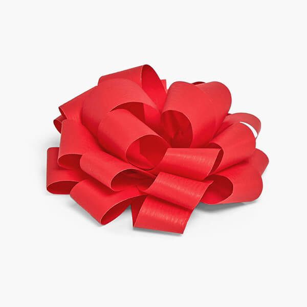 3-1/2" Red Self Adhesive Textured Pom Gift Bows, 25 Pack