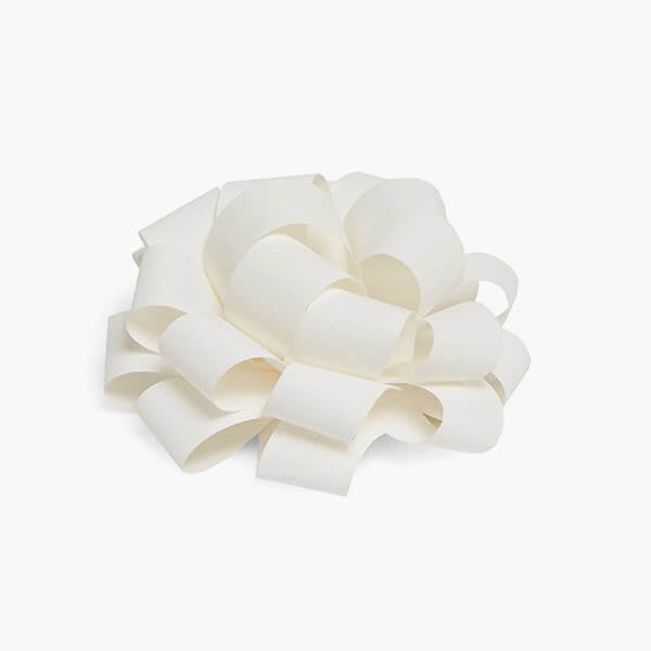 3-1/2" White Self Adhesive Textured Pom Gift Bows, 25 Pack