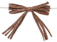 3-3/4 Natural Light Kraft Pre-Tied Raffia Paper Bows, 18 Pack