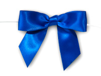 3 Royal Blue Pre-Tied Satin Gift Bows with Twist Ties, 12 Pack