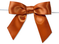 3 Gold Pre-Tied Satin Gift Bows with Twist Ties, 12 pack