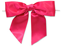 Pre-tied Metallic Hot Pink Bows, 25 Pack