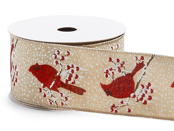 Red Cardinal Wired Ribbon, 2-1/2"x10 yards