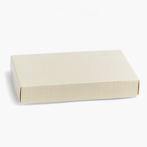 Beige Linen 2 Pc. 1/2 Lb. Candy Box, 7 x 4-3/8 x 1-1/8", 25 Pk