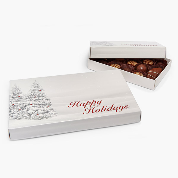 Happy Holidays 2 Pc. 1 LB Candy Box, 9-3/8 x 6 x 1-1/8, 25 Pk