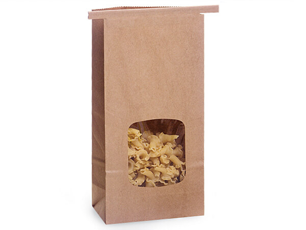 Details about   100X Kraft Paper Bags with Transparent Window Coffee Storage 12x20&14x20cm 