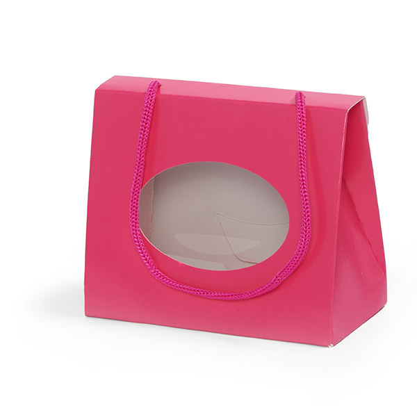Pink Window Purse Favor Box, 5 x 2.5 x 4", 6 Pack