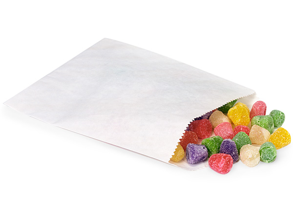 White 1/2lb Paper Candy Bags 5.75x7.5", 100 Pack