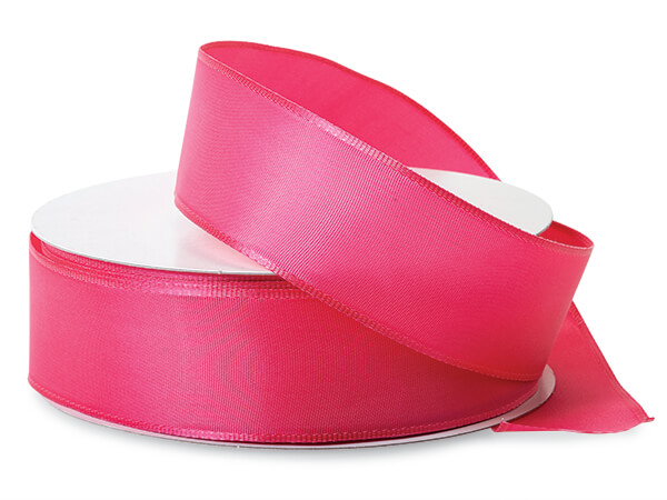 Hot Pink Wired Fabric Florist Ribbon, 1-1/2"x50 yards
