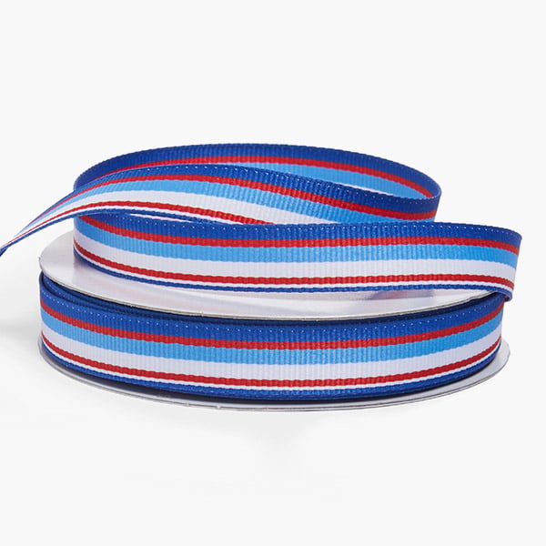 Red,White and Blue Stripes Grosgrain Ribbon 5/8"x25 yards