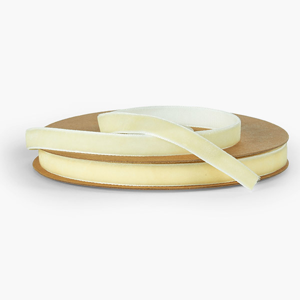 Ivory Velvet Ribbon 3/8" x 10 yards