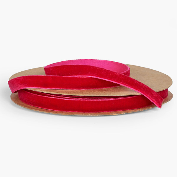Hot Pink Velvet Ribbon 3/8" x 10 yards