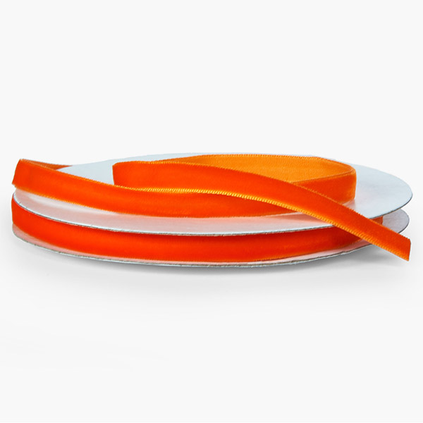 Orange Velvet Ribbon 3/8" x 10 yards