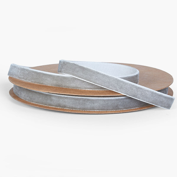 Silver Velvet Ribbon 3/8" x 10 yards
